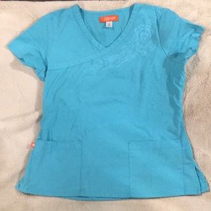 Orange standard scrub top